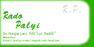 rado palyi business card